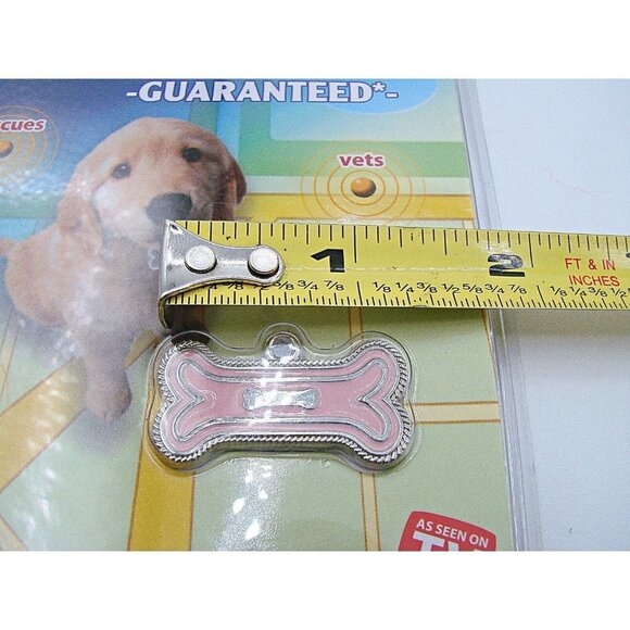 Smart Tag Pet ID Small Pink Bone Enamel EAlert Service Find Your Pet Fast - Picture 7 of 8